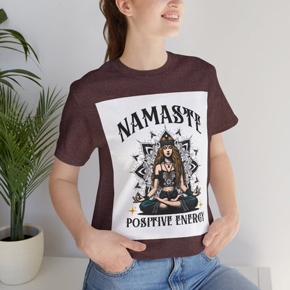 Namaste Positive Energy Yoga T-Shirt – Boho Spiritual Tee