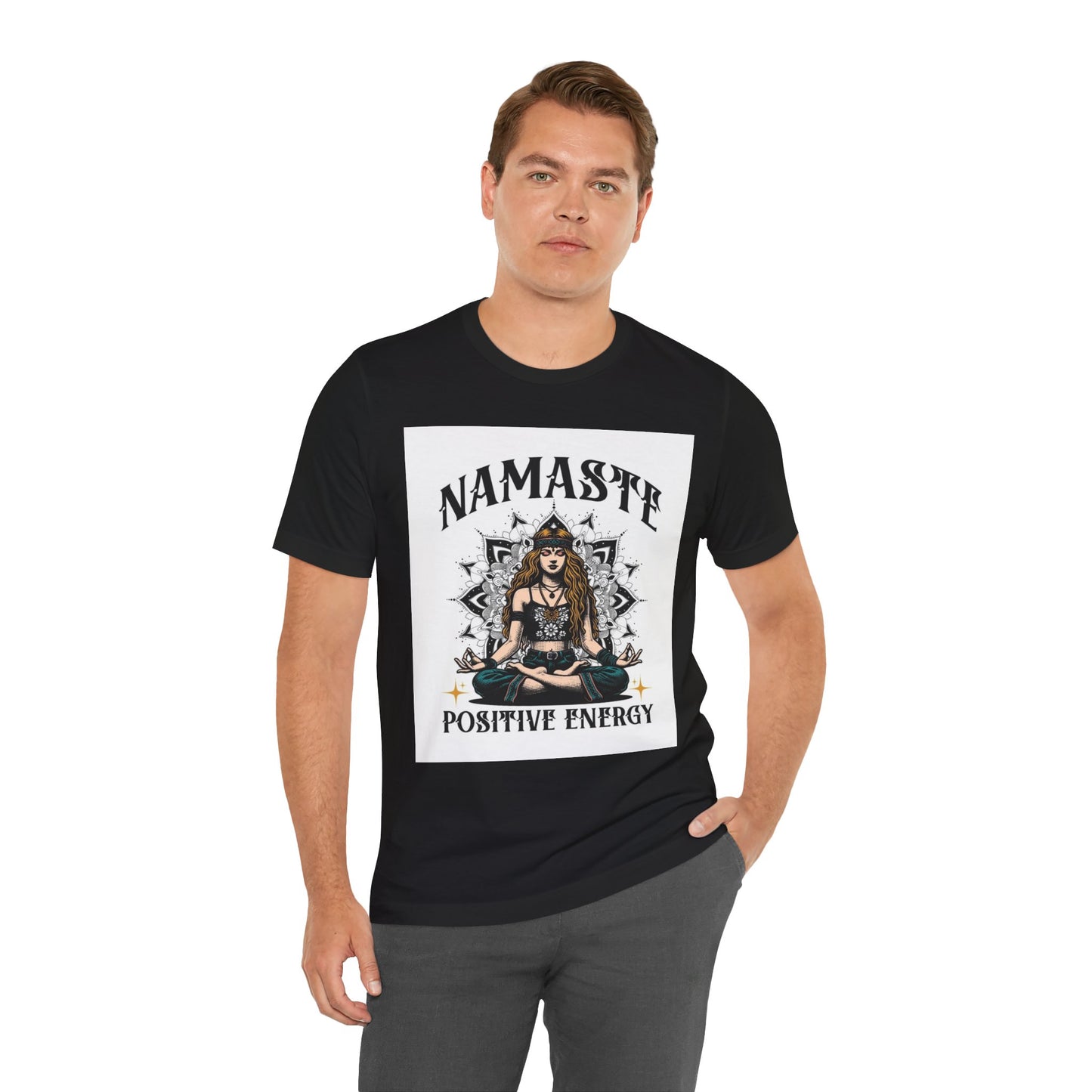 Namaste Positive Energy Yoga T-Shirt – Boho Spiritual Tee