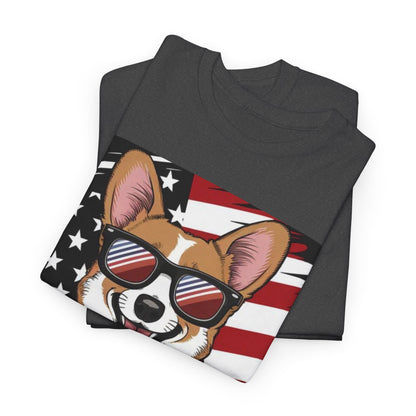 🇺🇸 Patriotic Corgi USA Flag T-Shirt – Fun & Stylish Unisex Tee