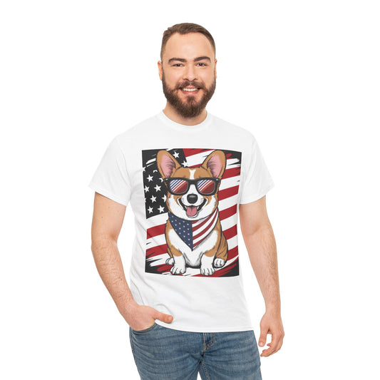 🇺🇸 Patriotic Corgi USA Flag T-Shirt – Fun & Stylish Unisex Tee