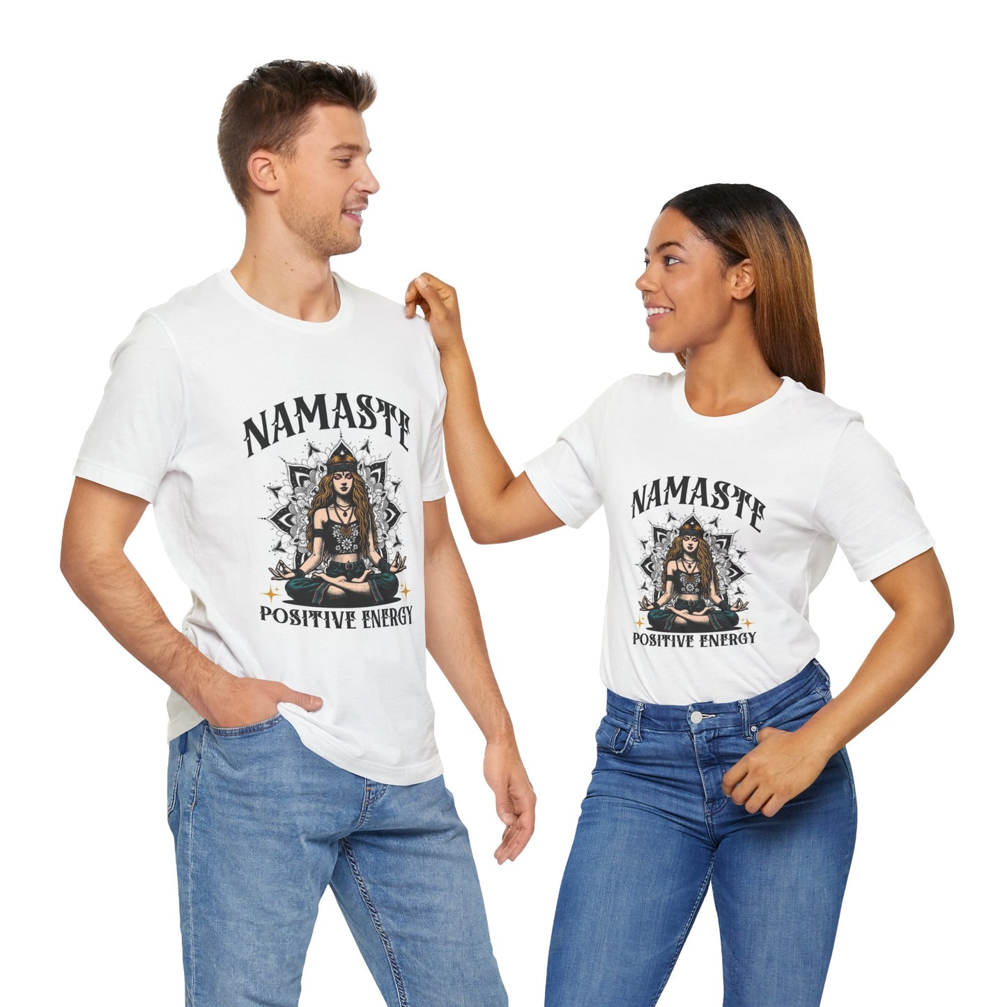 Namaste Positive Energy Yoga T-Shirt – Boho Spiritual Tee