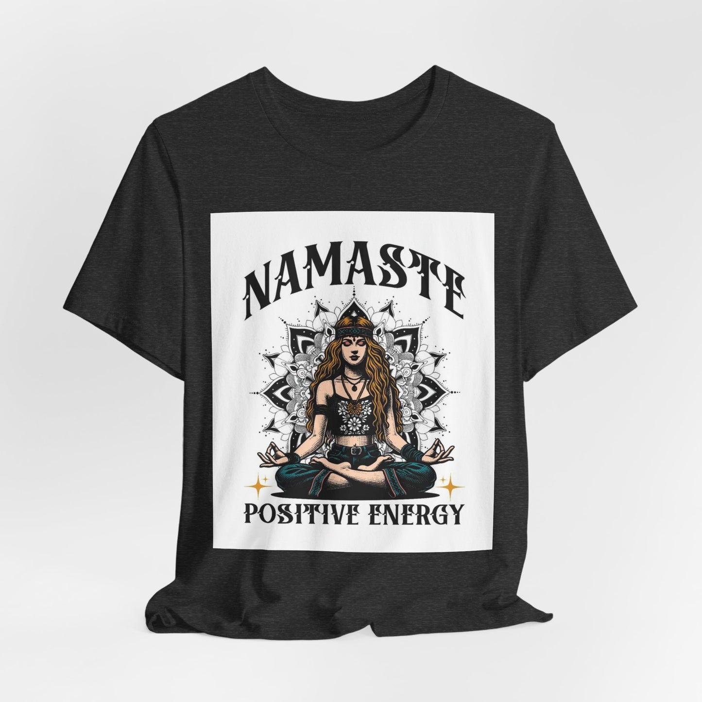 Namaste Positive Energy Yoga T-Shirt – Boho Spiritual Tee