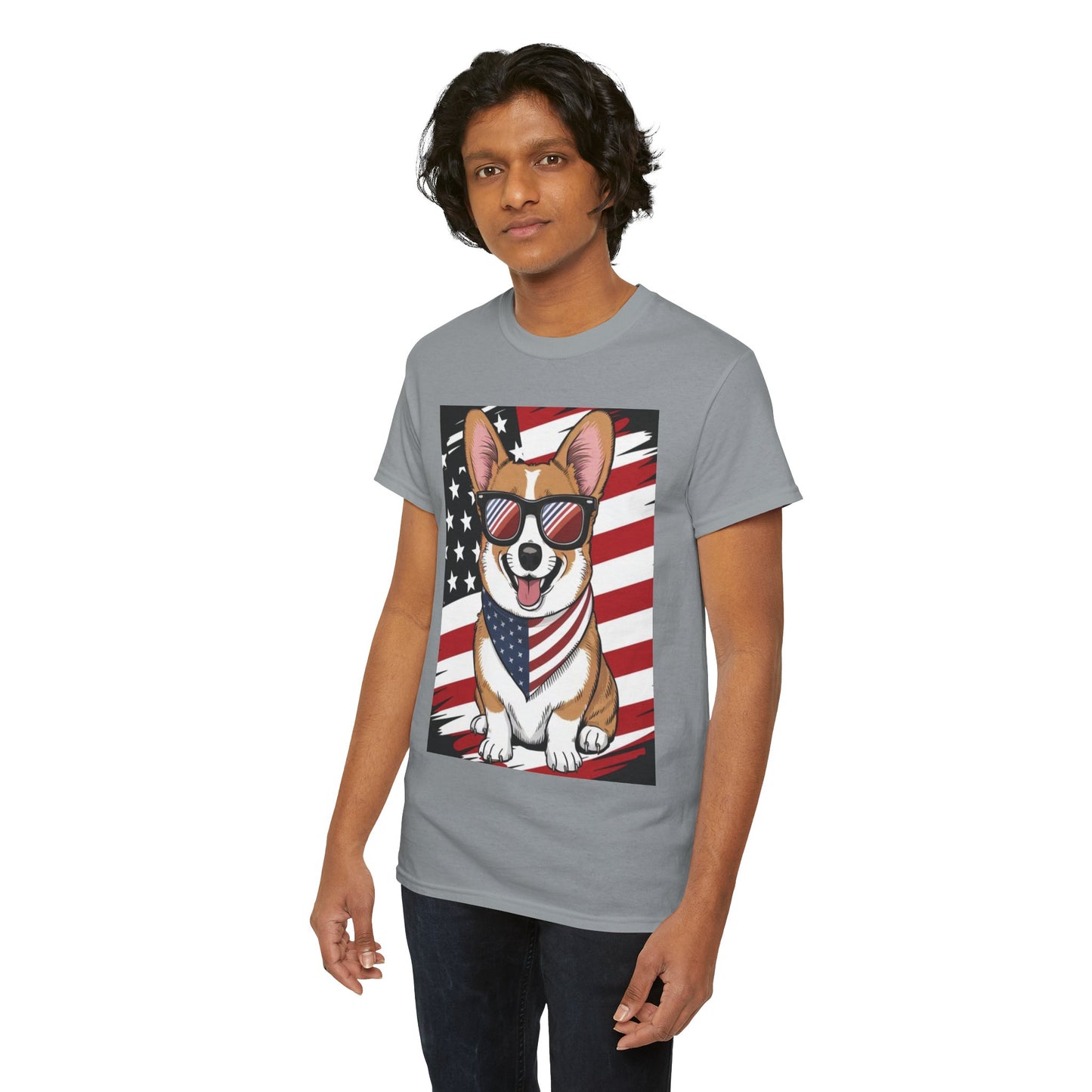 🇺🇸 Patriotic Corgi USA Flag T-Shirt – Fun & Stylish Unisex Tee