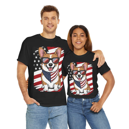 🇺🇸 Patriotic Corgi USA Flag T-Shirt – Fun & Stylish Unisex Tee