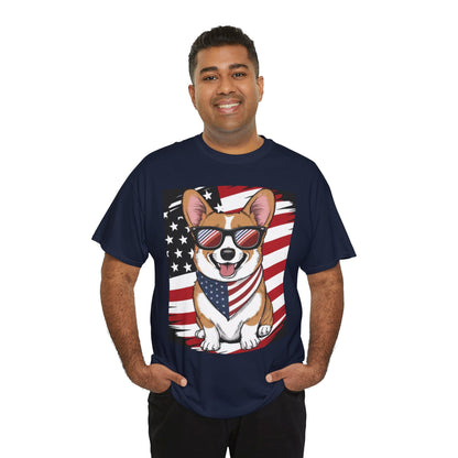 🇺🇸 Patriotic Corgi USA Flag T-Shirt – Fun & Stylish Unisex Tee