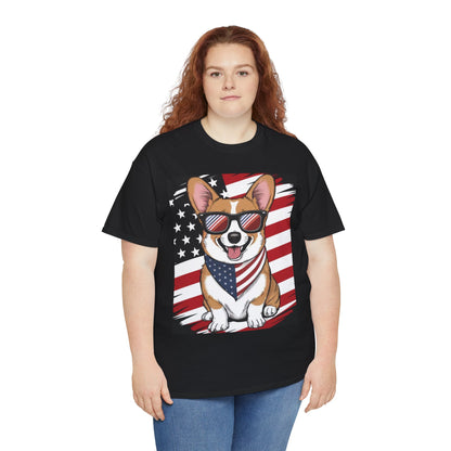 🇺🇸 Patriotic Corgi USA Flag T-Shirt – Fun & Stylish Unisex Tee