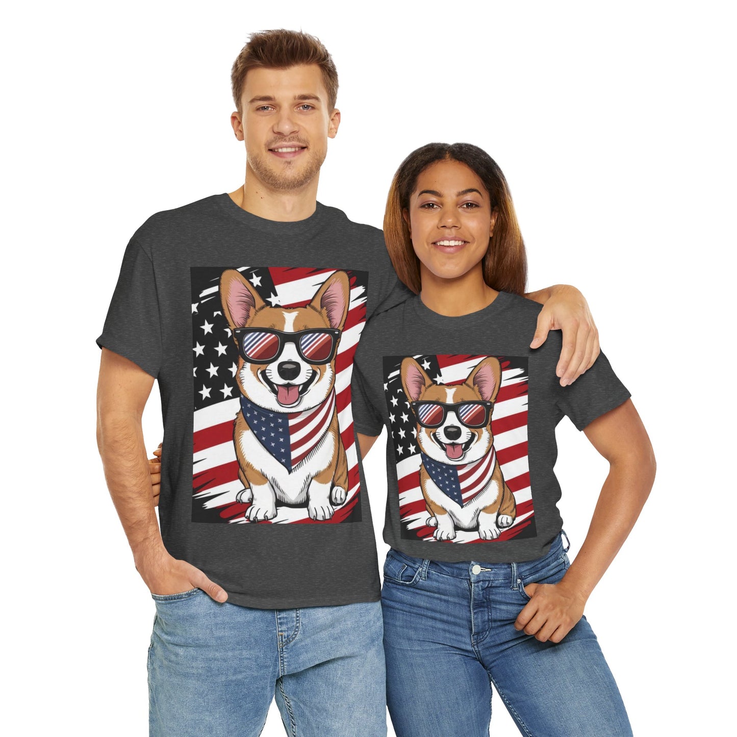 🇺🇸 Patriotic Corgi USA Flag T-Shirt – Fun & Stylish Unisex Tee