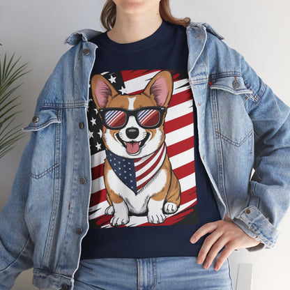 🇺🇸 Patriotic Corgi USA Flag T-Shirt – Fun & Stylish Unisex Tee