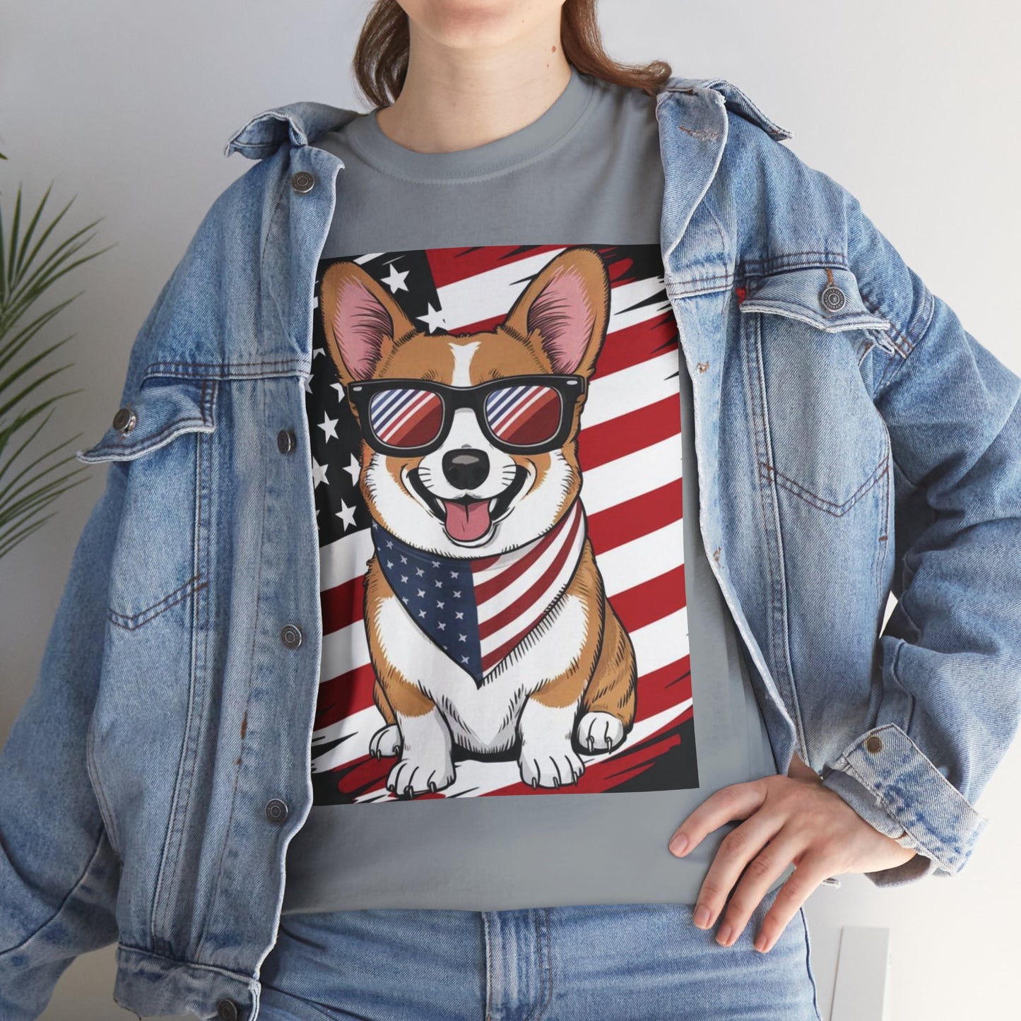 🇺🇸 Patriotic Corgi USA Flag T-Shirt – Fun & Stylish Unisex Tee