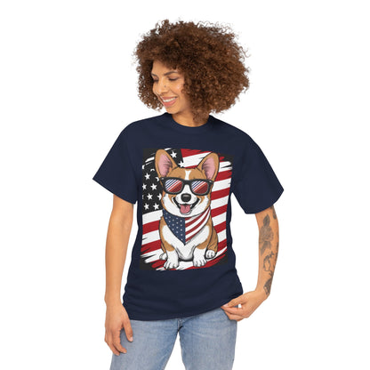 🇺🇸 Patriotic Corgi USA Flag T-Shirt – Fun & Stylish Unisex Tee