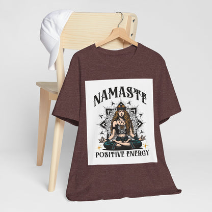 Namaste Positive Energy Yoga T-Shirt – Boho Spiritual Tee