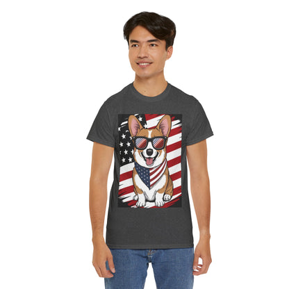 🇺🇸 Patriotic Corgi USA Flag T-Shirt – Fun & Stylish Unisex Tee