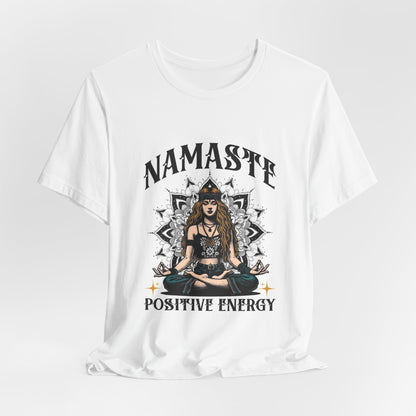 Namaste Positive Energy Yoga T-Shirt – Boho Spiritual Tee