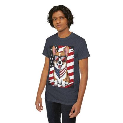 🇺🇸 Patriotic Corgi USA Flag T-Shirt – Fun & Stylish Unisex Tee