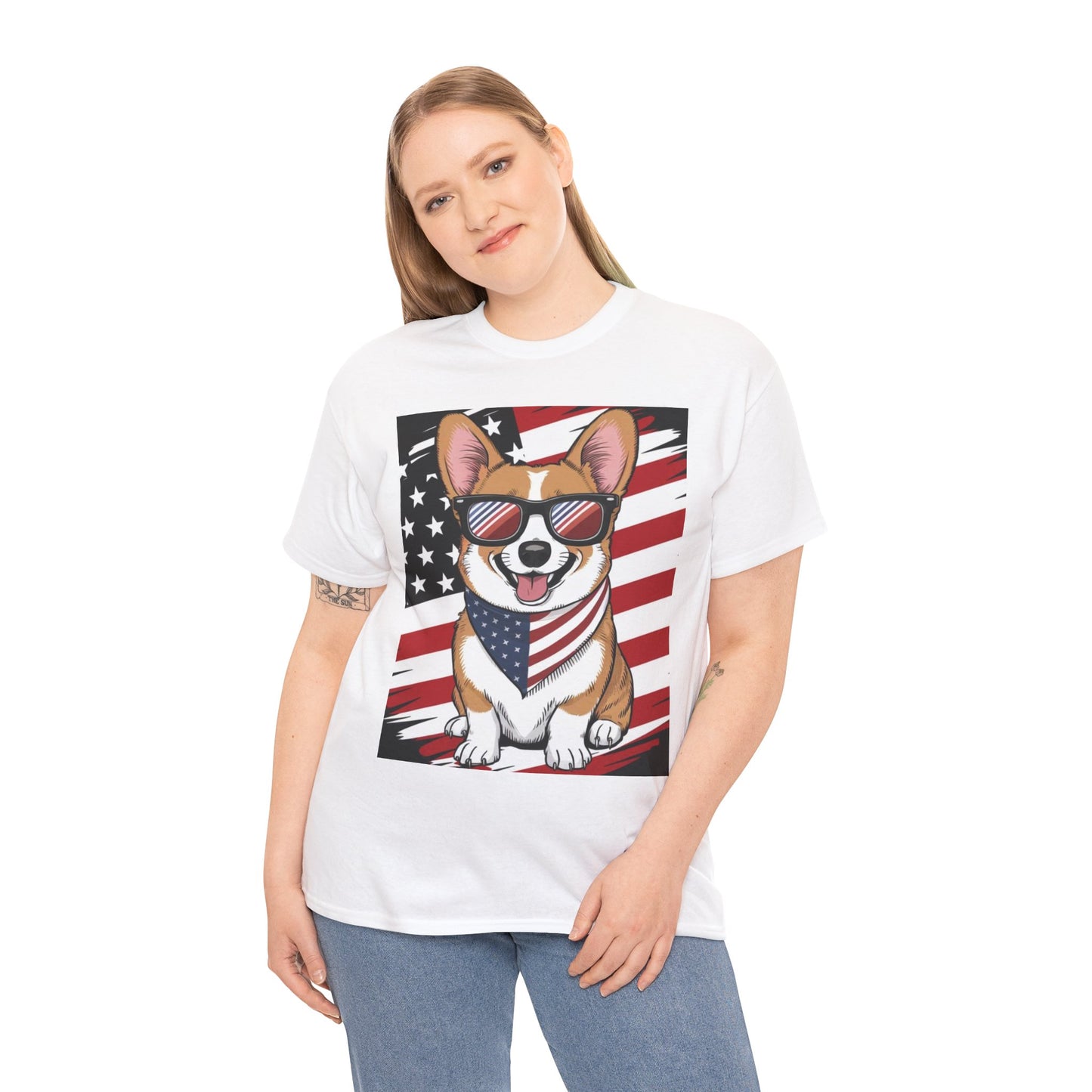 🇺🇸 Patriotic Corgi USA Flag T-Shirt – Fun & Stylish Unisex Tee