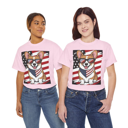 🇺🇸 Patriotic Corgi USA Flag T-Shirt – Fun & Stylish Unisex Tee